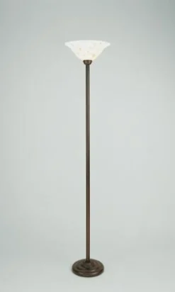 Berliner Messingleuchten Großer Deckenfluter Glas Messing Antik E27 174 cm* Wohnzimmerlampen|Metall Lampen