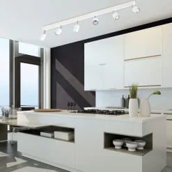 TK Lighting Großer Deckenstrahler Weiß Metall 6-flammig 127 cm lang* Deckenleuchten|Flurlampen