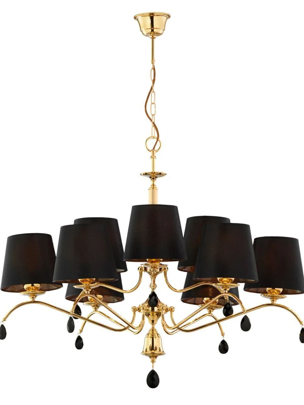 Jupiter Großer Kronleuchter in Messing 9-flammig blendarm* Hängelampen|Kronleuchter