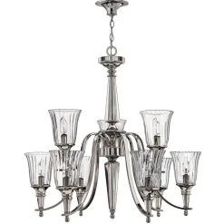 Hot Elstead Großer Kronleuchter in Silber Tiefe bis 3,9m Ø81cm