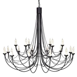 Elstead Großer Kronleuchter Rustikal Schwarz Höhe verstellbar* Rustikale Lampen|Designerlampen