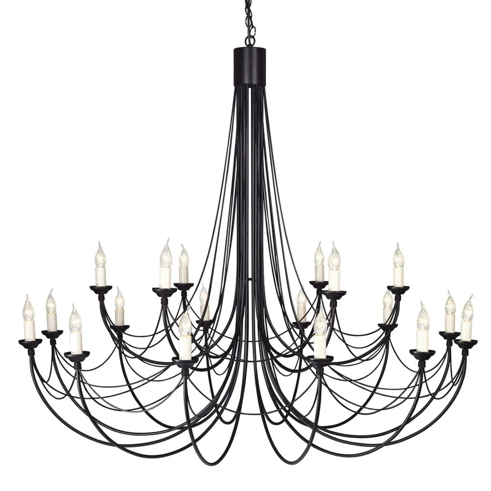 Elstead Großer Kronleuchter Rustikal Schwarz Höhe verstellbar* Rustikale Lampen|Designerlampen