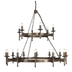 Elstead Großer Kronleuchter Schmiedeeisen Mittelalter Design* Hängelampen|Esszimmer Lampen