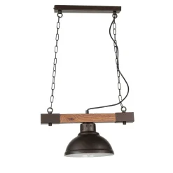 Luminex HAKON Lampe hängend Echt Holz Braun Metall Vintage* Hängelampen|Esszimmer Lampen