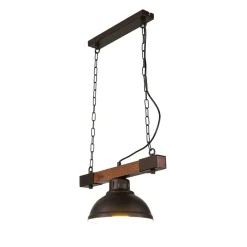 Luminex HAKON Lampe hängend Echt Holz Braun Metall Vintage* Hängelampen|Esszimmer Lampen