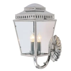 Hot Elstead Handgefertigte Außenwandleuchte Messing in Nickel