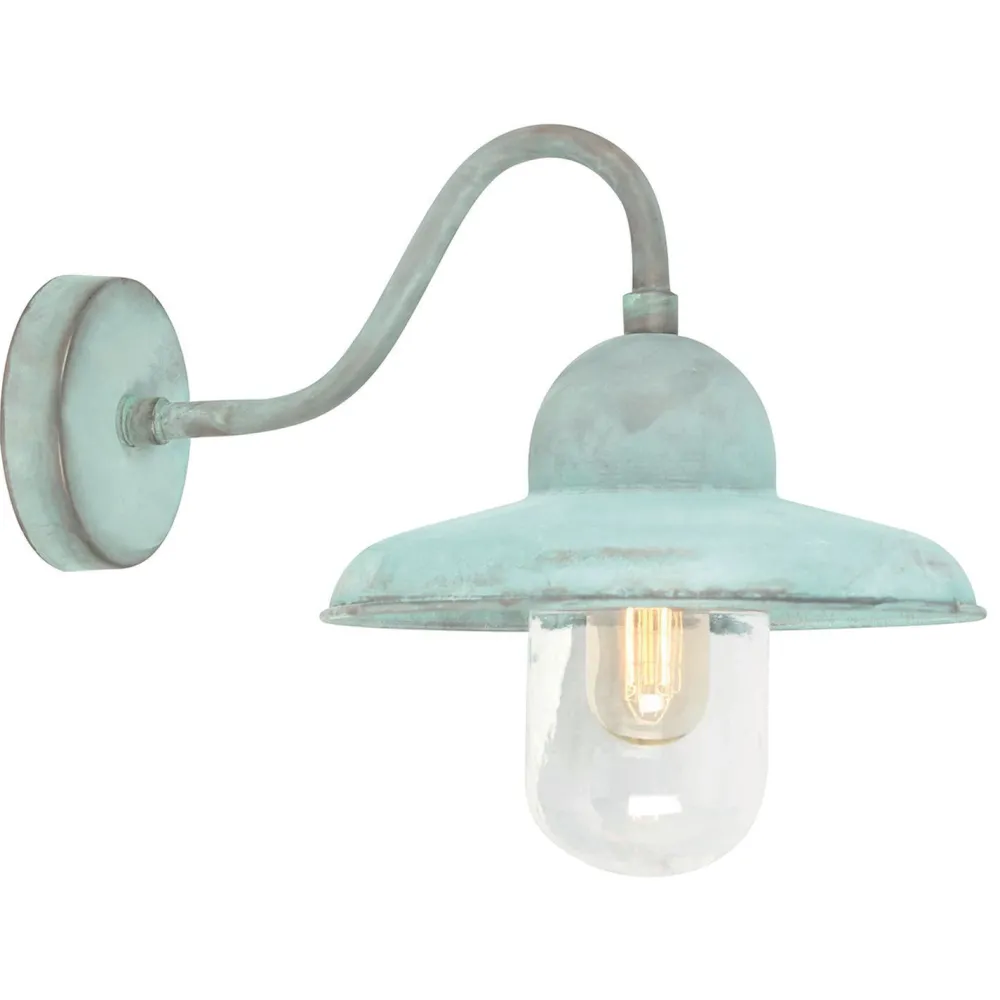 Outlet Elstead Handgefertigte Wandlampe OLIVER Grün antik Maritim