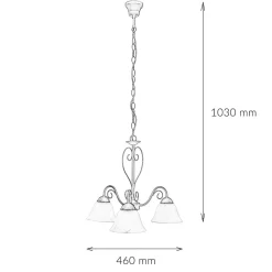 Easylight Höhenverstellbare Hängeleuchte mit Glasschirm rustikal in Weiß* Hängelampen|Esszimmer Lampen