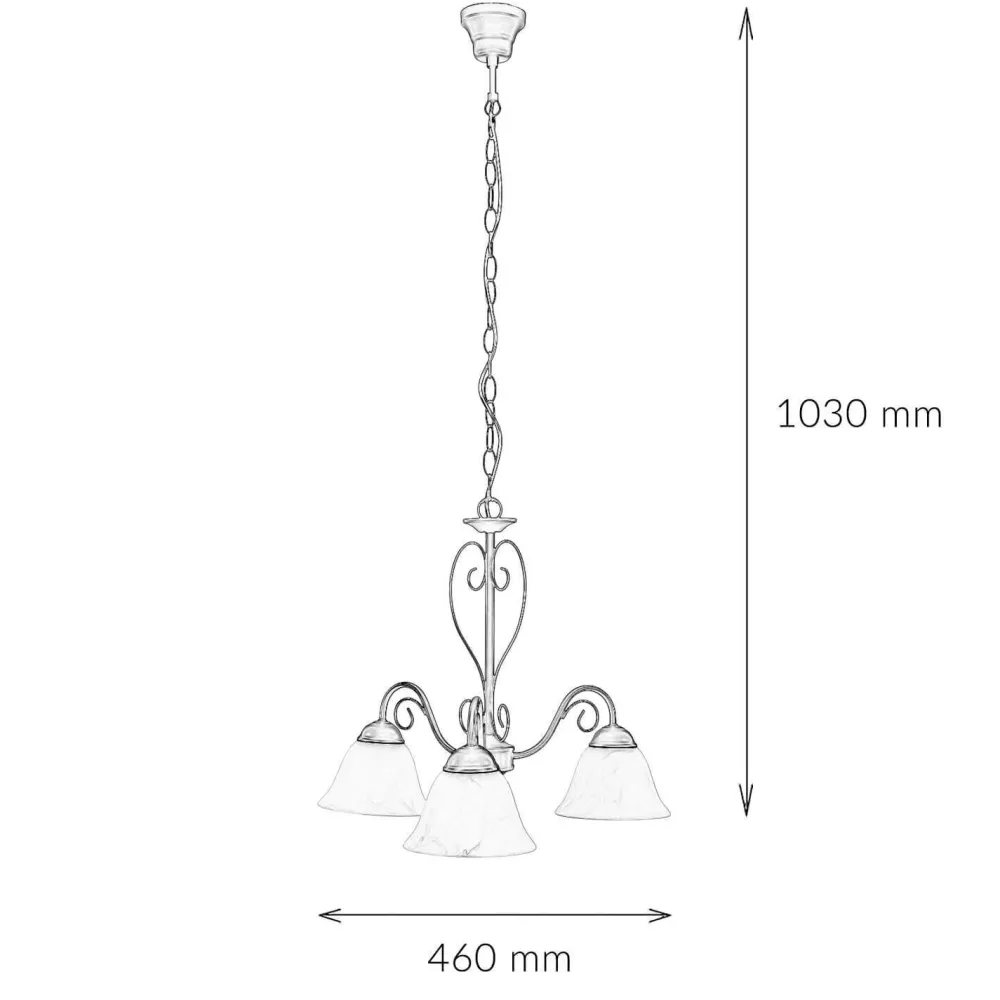 Easylight Höhenverstellbare Hängeleuchte mit Glasschirm rustikal in Weiß* Hängelampen|Esszimmer Lampen