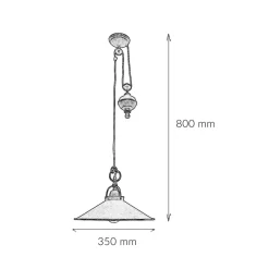Clearance Giovanni Battista Höhenverstellbare Hängeleuchte Rustikal Bronze Antik