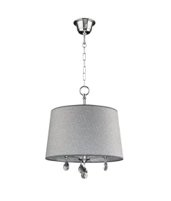 Jupiter Hängelampe AELUA Grau Chrom Ø40cm Esstisch Lampe* Moderne Lampen|Stofflampen