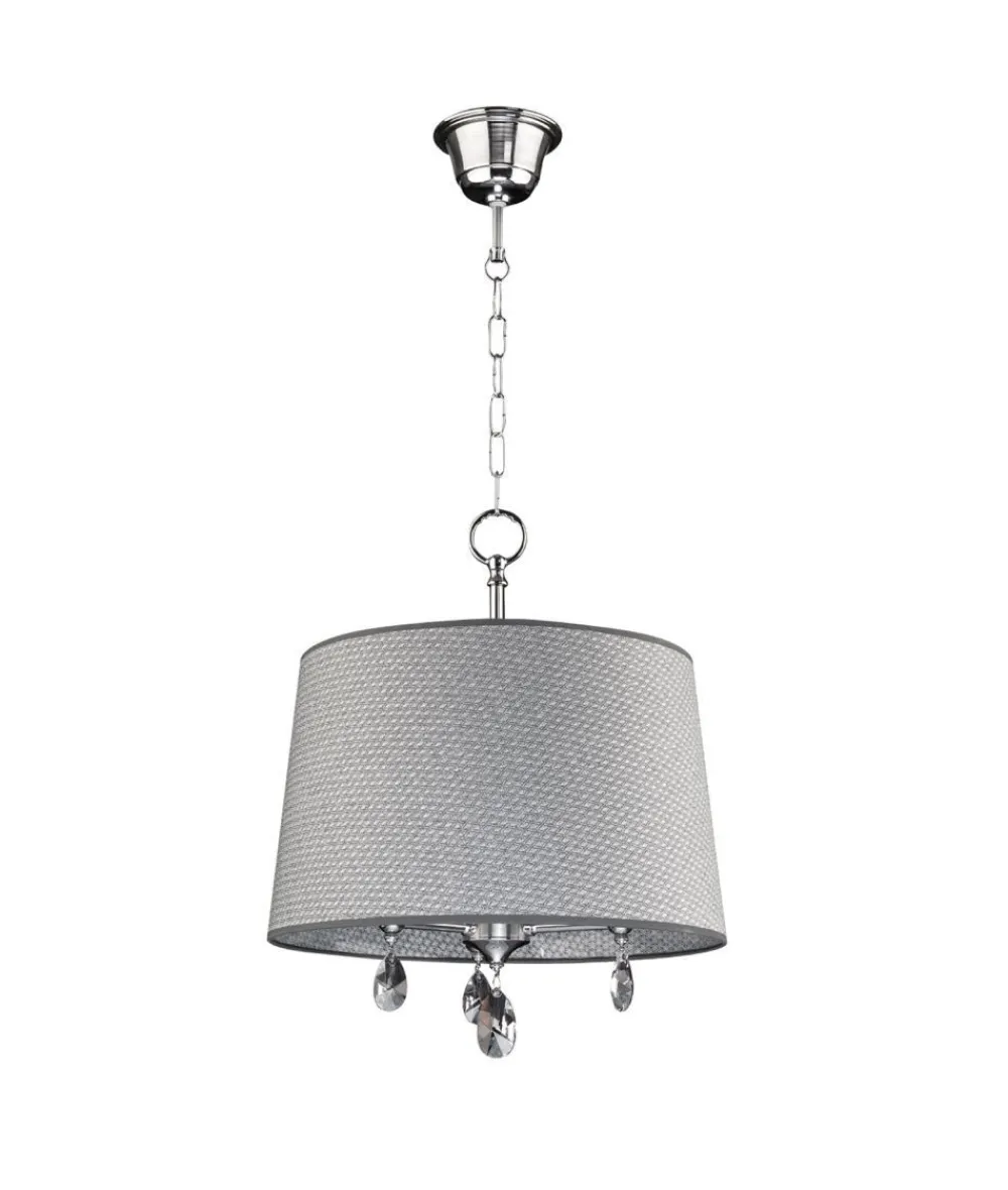 Jupiter Hängelampe AELUA Grau Chrom Ø40cm Esstisch Lampe* Moderne Lampen|Stofflampen