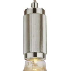 Searchlight Hängelampe Aluminium in Silber E27 Ø10 cm Vintage* Wohnzimmerlampen|Esszimmer Lampen