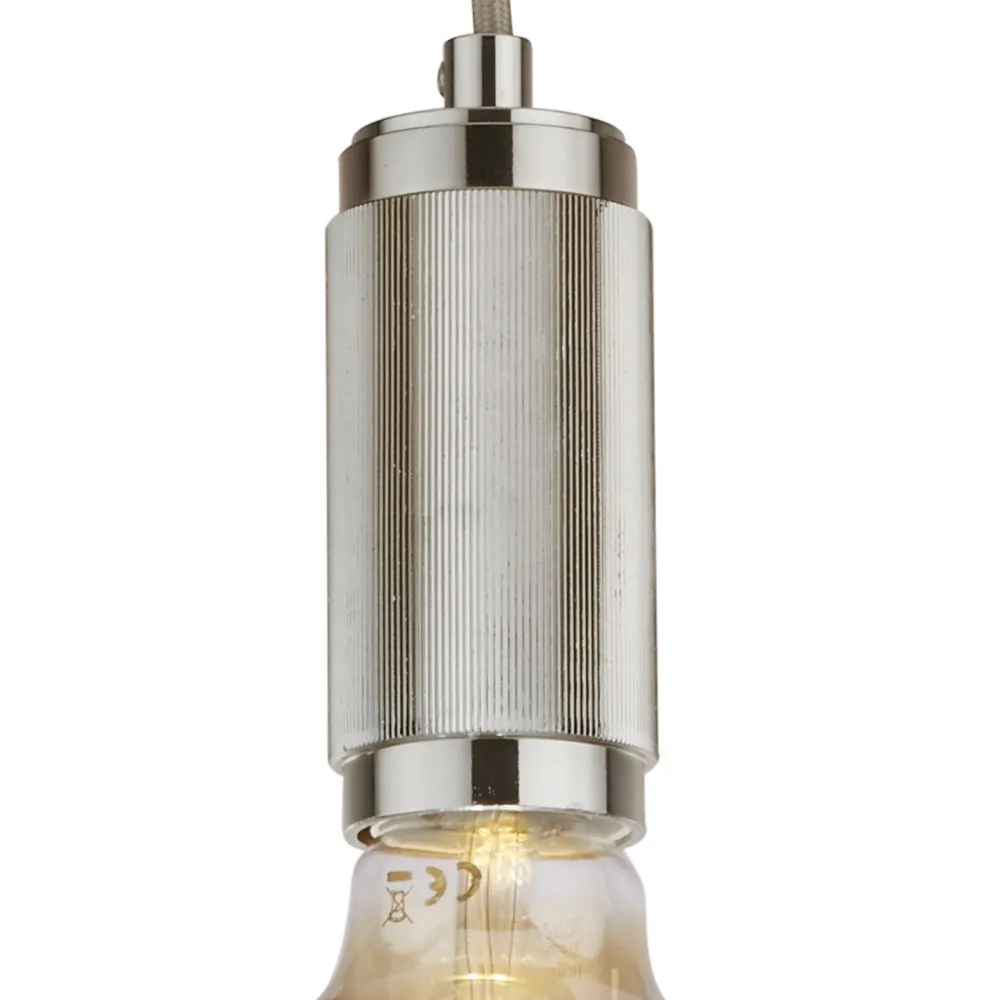 Searchlight Hängelampe Aluminium in Silber E27 Ø10 cm Vintage* Wohnzimmerlampen|Esszimmer Lampen