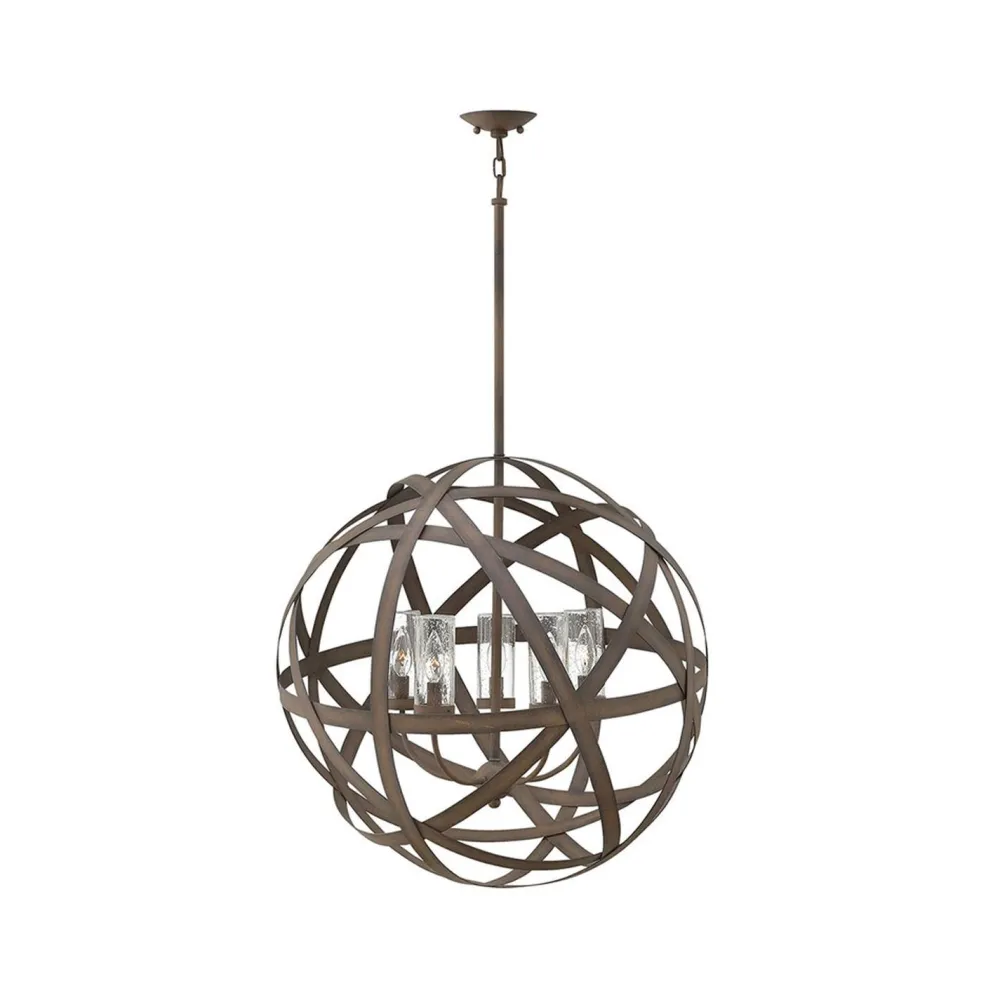 Outlet Elstead Hängelampe Antik Stahl Terrasse Ø67cm Vintage IP44