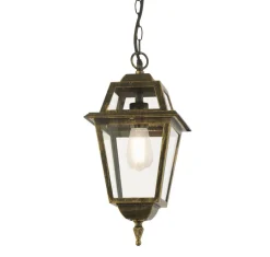 Searchlight Hängelampe Außen Aluminium Glas B:20,2 cm E27 Vintage* Metall Lampen|Vintage Lampen