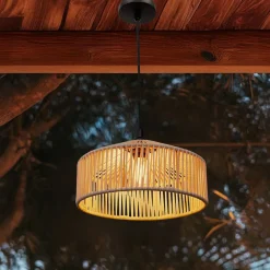 Newgarden Hängelampe außen E27 IP54 D: 30 cm Seil Lampenschirm* Metall Lampen|Hängeleuchten Außen