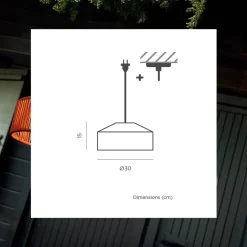 Newgarden Hängelampe außen E27 IP54 D: 30 cm Seil Lampenschirm* Metall Lampen|Hängeleuchten Außen