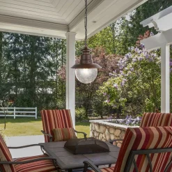 Searchlight Hängelampe außen IP44 E27 D: 21,5 cm in Rostbraun JOHN