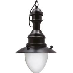 Discount Lido Hängelampe außen Maritim Ø 20 cm E27 IP43 Messing Glas massiv