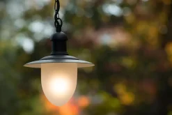 Clearance Hängelampe außen Metall Glas Schwarz IP44 Balkon