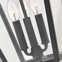 Elstead Hängelampe außen Schwarz 30,5 cm breit IP44 E14 Alu Glas* Vintage Lampen|Industrie Lampen