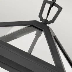 Elstead Hängelampe außen Schwarz 30,5 cm breit IP44 E14 Alu Glas* Vintage Lampen|Industrie Lampen