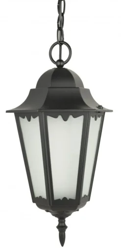 SU-MA Hängelampe Außen Schwarz Aluminium Glas IP43* Rustikale Lampen|Metall Lampen