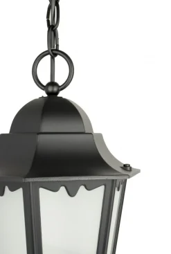 SU-MA Hängelampe Außen Schwarz Aluminium Glas IP43* Rustikale Lampen|Metall Lampen