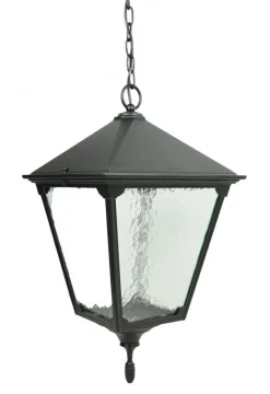 SU-MA Hängelampe außen Schwarz Aluminium Glas IP43 E27