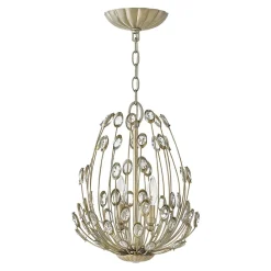 Elstead Hängelampe AZARA Blattsilber Ø:31cm Pendelleuchte* Hängelampen|Esszimmer Lampen