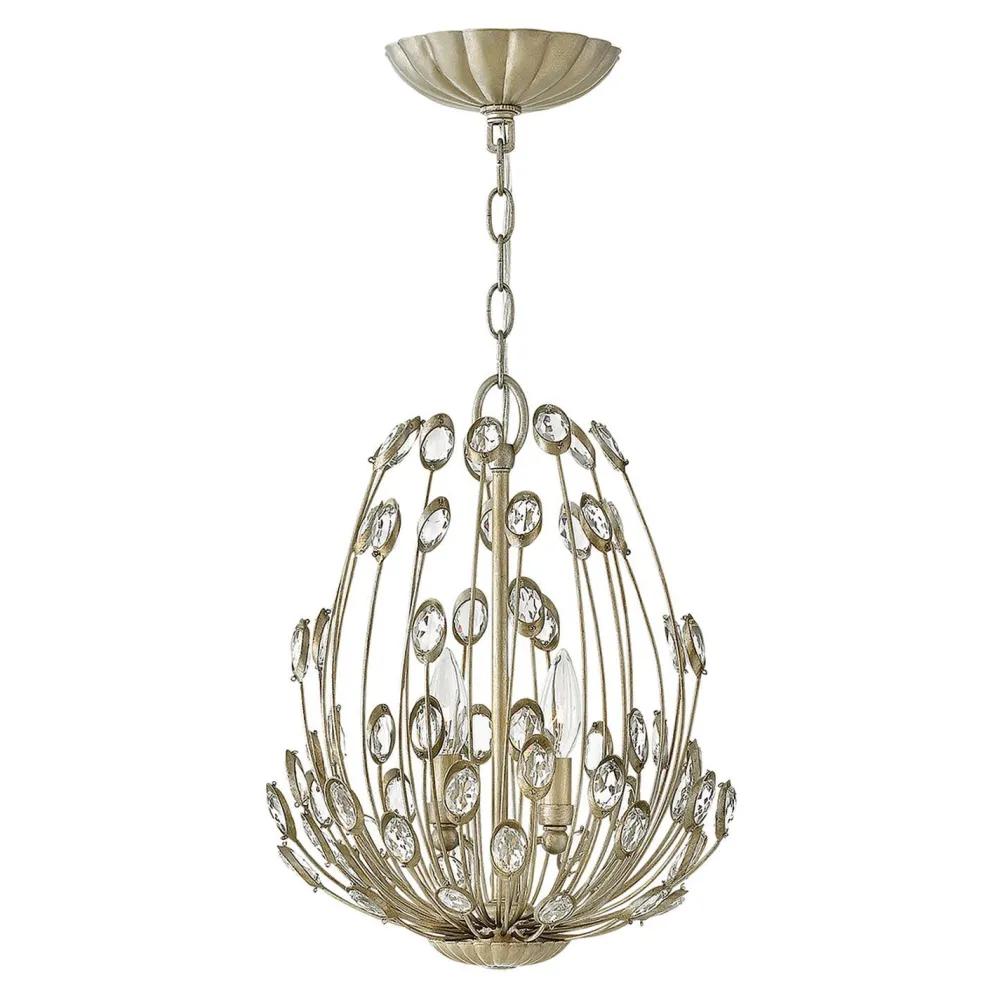 Elstead Hängelampe AZARA Blattsilber Ø:31cm Pendelleuchte* Hängelampen|Esszimmer Lampen