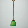 Best Berliner Messingleuchten Hängelampe Berliner Messing Glas Grün Schalter Ø15 cm