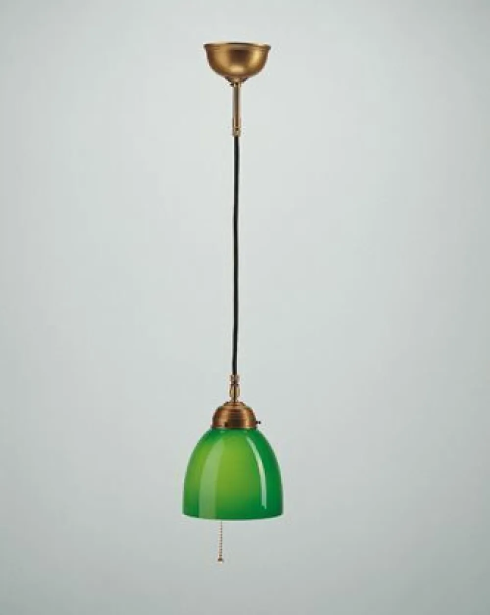 Best Berliner Messingleuchten Hängelampe Berliner Messing Glas Grün Schalter Ø15 cm