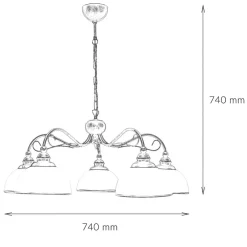 Jupiter Hängelampe Braun antik Jugendstil Esstisch 5xE27* Hängelampen|Esszimmer Lampen