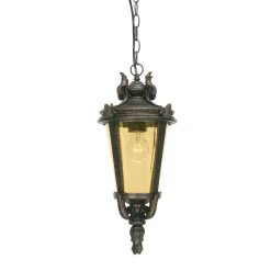 Elstead Hängelampe Braun IP44 Stahl Glas außen Vintage* Rustikale Lampen|Vintage Lampen