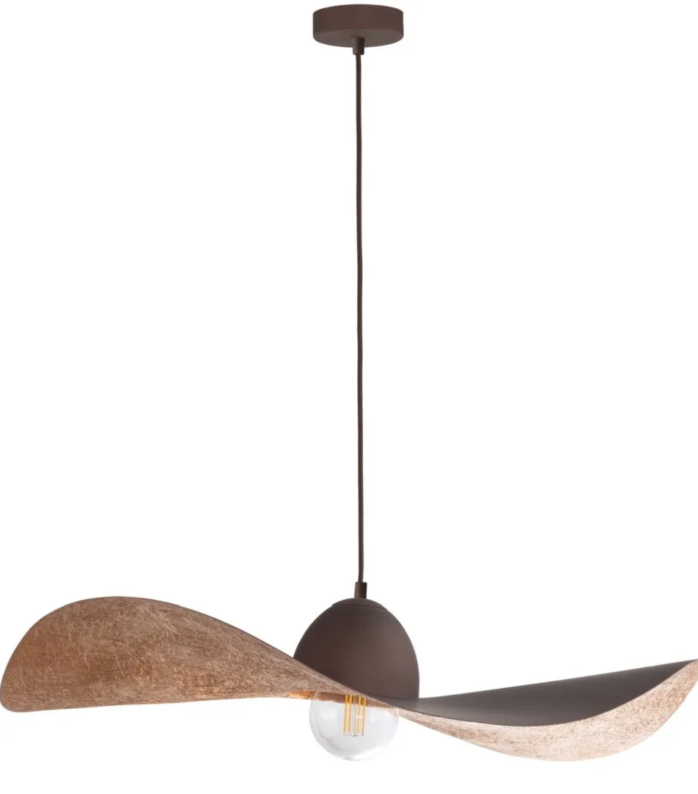 Sigma Hängelampe Braun Kupfer E27 Modern Wellenschirm* Moderne Lampen|Designerlampen