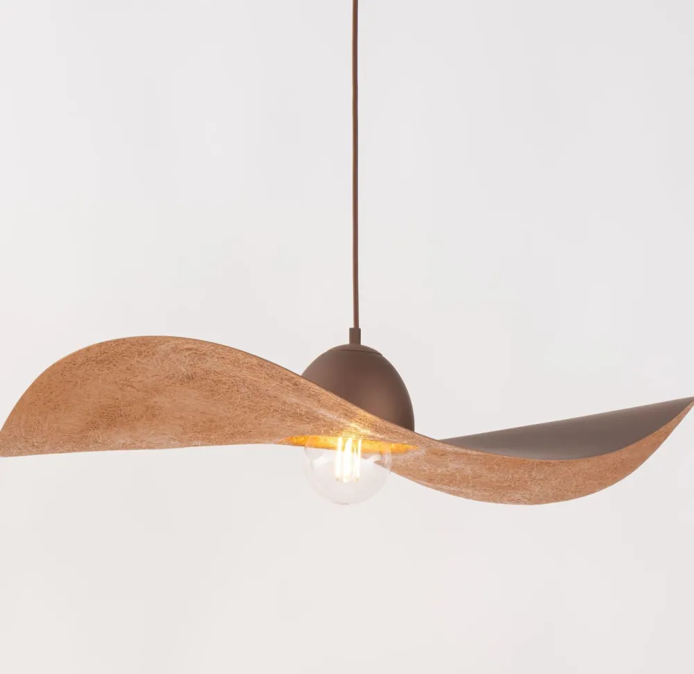 Sigma Hängelampe Braun Kupfer E27 Modern Wellenschirm* Moderne Lampen|Designerlampen