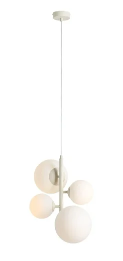 ALDEX Hängelampe Creme Weiß Metall Glas Kugeln 4-flmg E14 E27* Hängelampen|Bürolampen