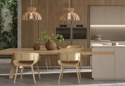 Online Nowodvorski Hängelampe E27 Ø 48 cm Weiß Natur Holz Schirm natürlich