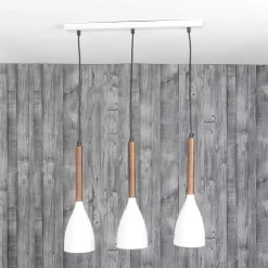 Discount Luminex Hängelampe E27 Retro Design Metall Holz 3-flammig E27
