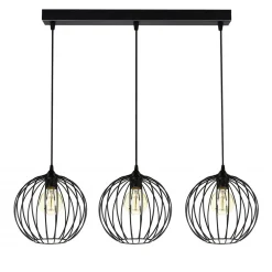 Sale Belis Hängelampe E27 Schwarz Metall 3-flammig L:70 cm Draht