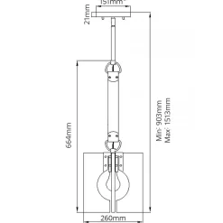 Elstead Hängelampe eckig 26 cm breit H: max. 151,3 cm E27* Hängelampen|Bürolampen