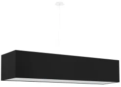 Clearance Sollux Hängelampe eckig Stoff Glas Schwarz verstellbar 5x E27