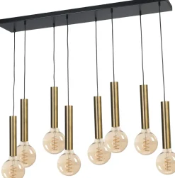 Sale Masterlight Hängelampe Esstisch für 8x E27 Schwarz Messing