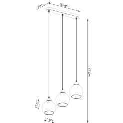 Sollux Hängelampe Esstisch Modern Schwarz 3-flammig Rauchglas* Kugellampen|Moderne Lampen