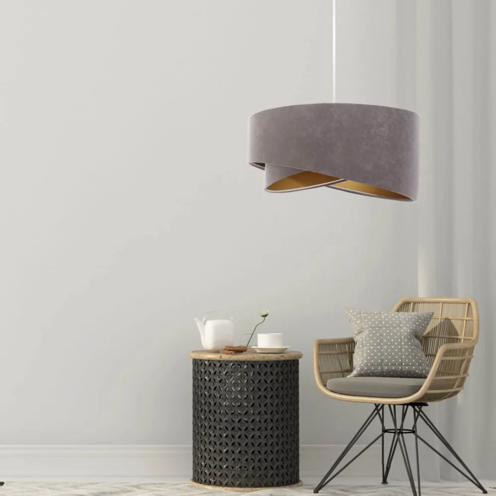 New BPS Koncept Hängelampe Esstischleuchte Grau Gold Wohnzimmer