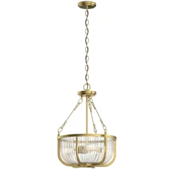 Elstead Hängelampe Esszimmer Metall Glas E27 Ø 40,6 cm in Messing* Hängelampen|Bürolampen