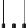 Sollux Hängelampe 3-flammig B: 45 cm Schwarz Gold länglich* Hängelampen|Wohnzimmerlampen