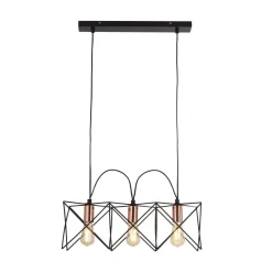 Searchlight Hängelampe 3-flammig E27 in Schwarz Kupfer B: 55 cm* Hängelampen|Esszimmer Lampen